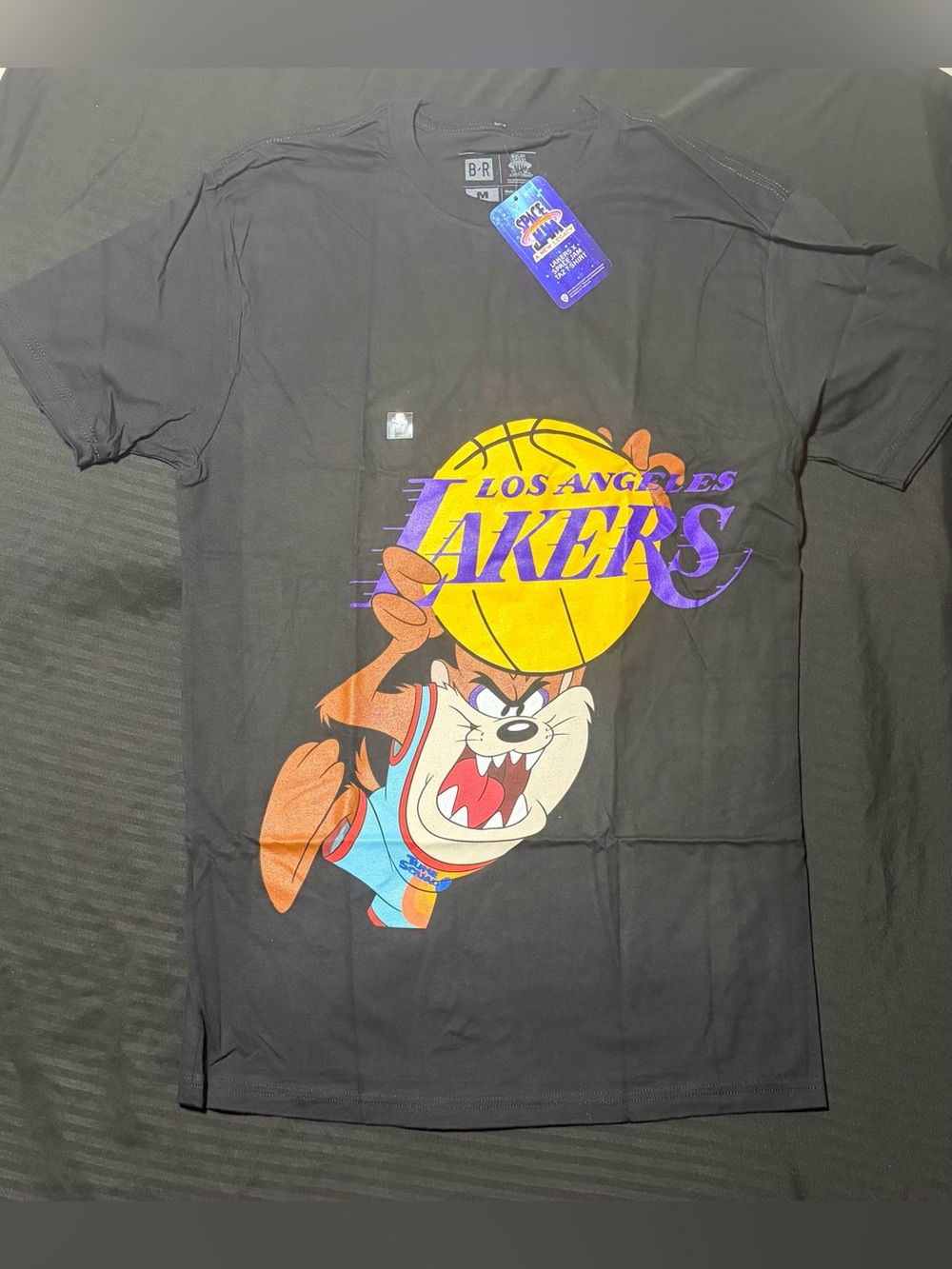 Bleacher Report Space Jam Los Angeles Lakers Taz T-Shirt Black M NWT